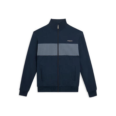 Felpa full zip con fascia a contrasto sul petto