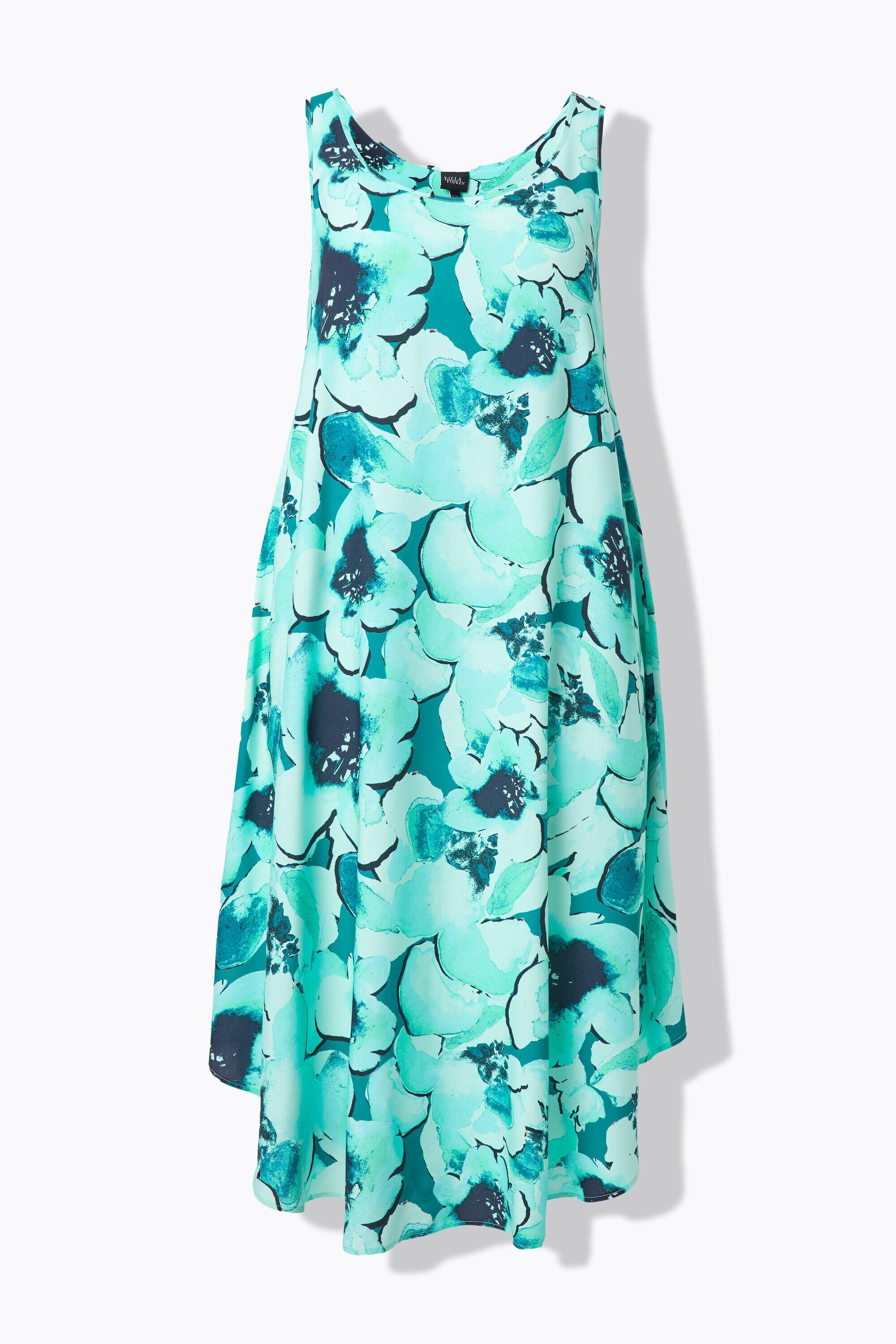 Femme Robe midi sans manches décolleté rond et imprimé floral coupe évasée 6/6