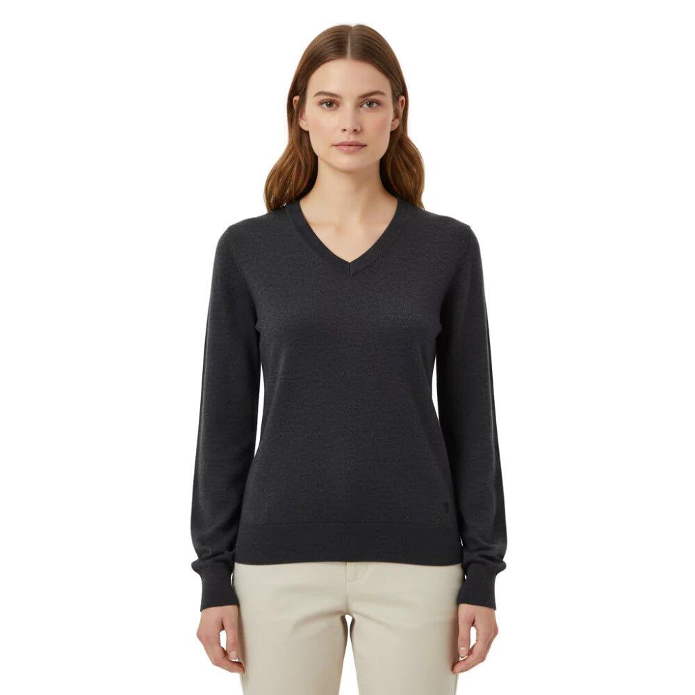 FJORK MERINO Maglione da donna con scollo a V – Leggero ed elegante in lana merino