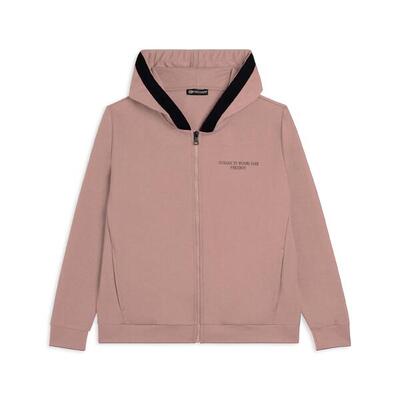Felpa donna con zip e cappuccio logato