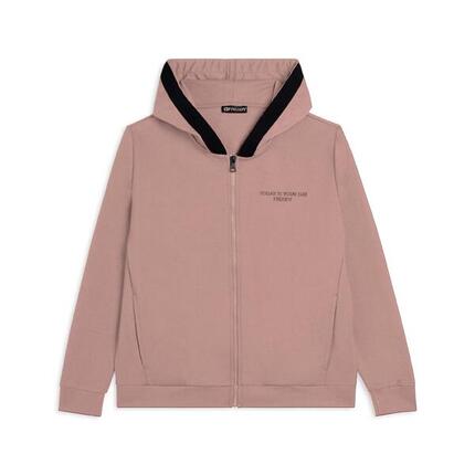 Sweat-shirt pour femmes avec fermeture zippée, capuche et logo