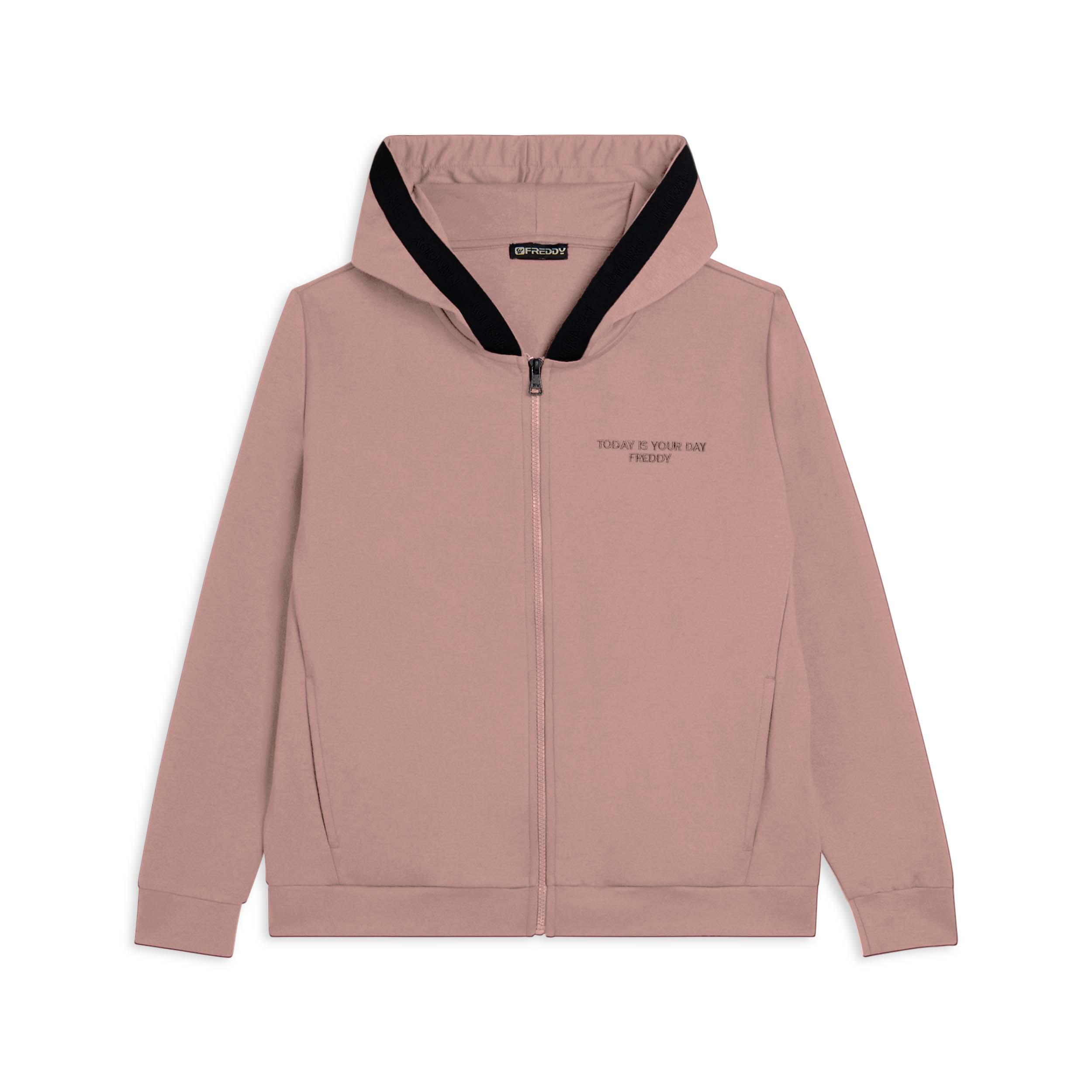 Freddy - Sweat-shirt Pour Femmes Avec Fermeture Zippée, Capuche Et Logo - Sweat Zippé - Rose - Decathlon