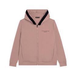 Sweat-shirt pour femmes avec fermeture zippée, capuche et logo