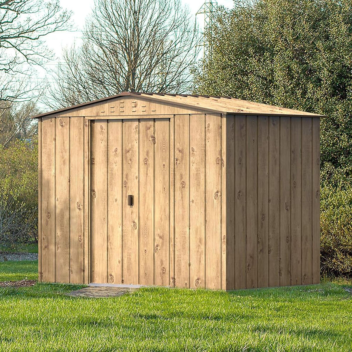Caseta jardín Top Artemisa 8×6 metal imitación madera 5/6