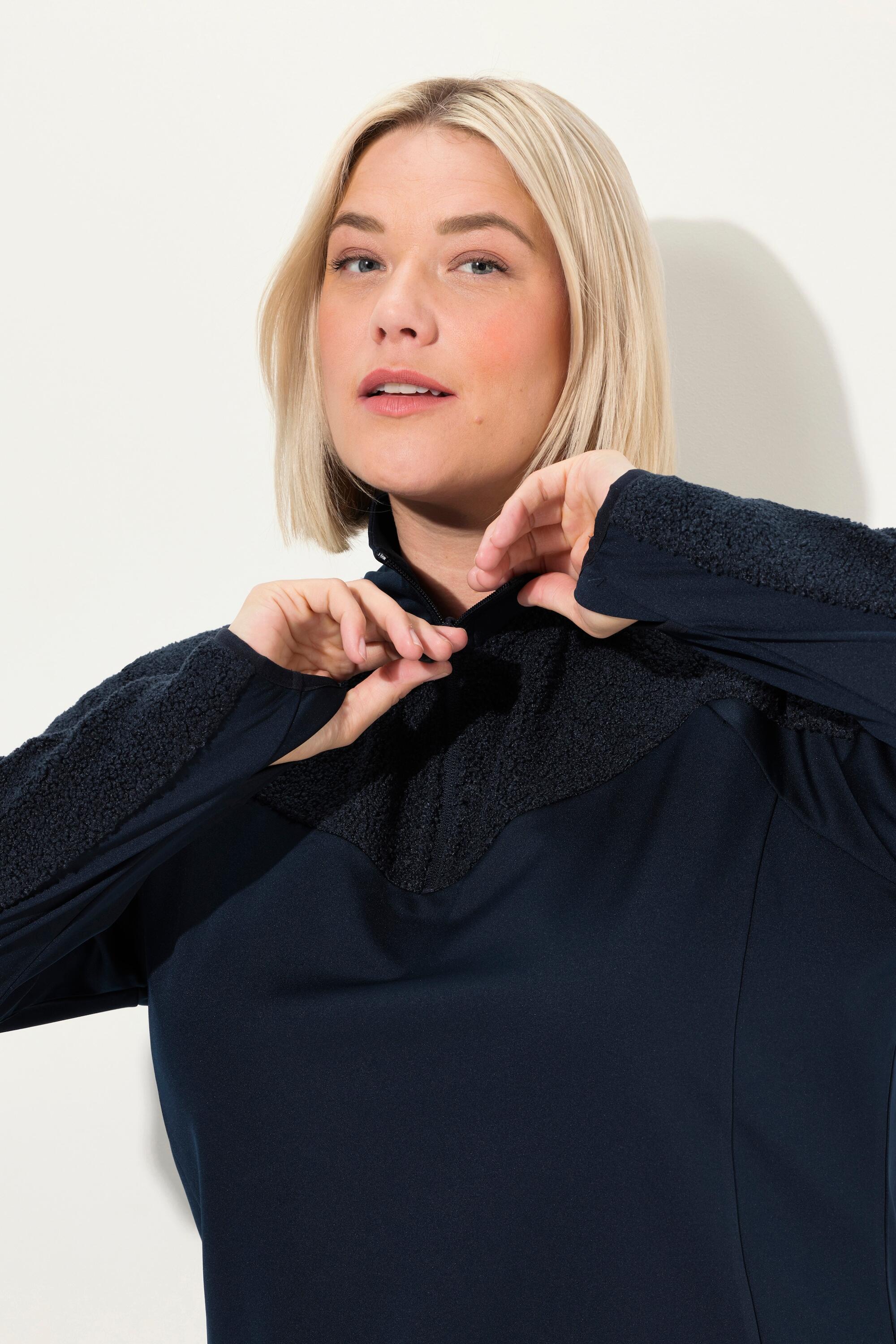 Femme Sweat-shirt stretch à manches longues. Polaire et col camionneur. 3/5