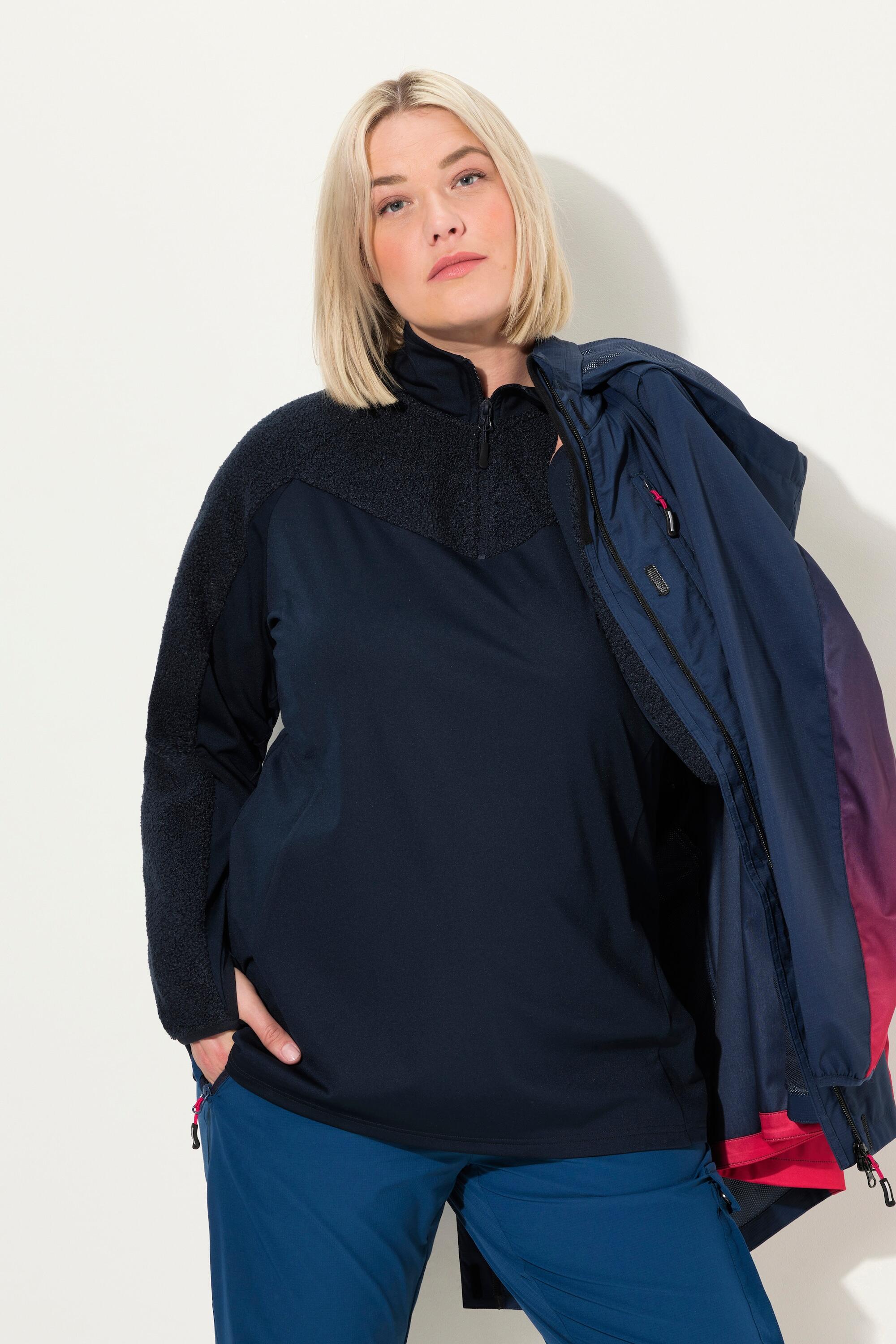 Femme Sweat-shirt stretch à manches longues. Polaire et col camionneur. 4/5