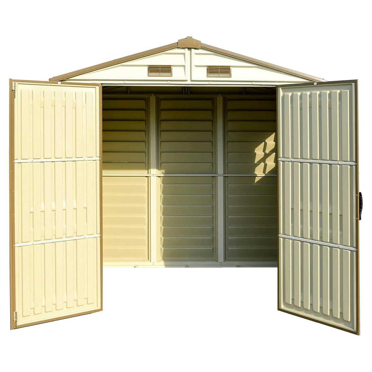 Caseta jardín StoreAll 8×6 PVC marfil/marrón 3/7