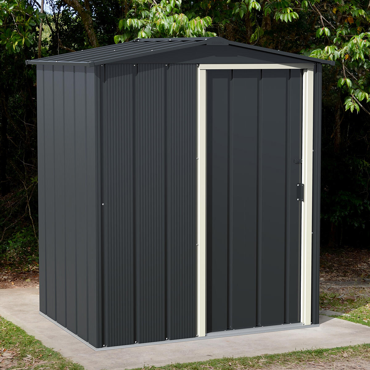 Caseta jardín Eco Elche 5×4 metal gris antracita 2/7