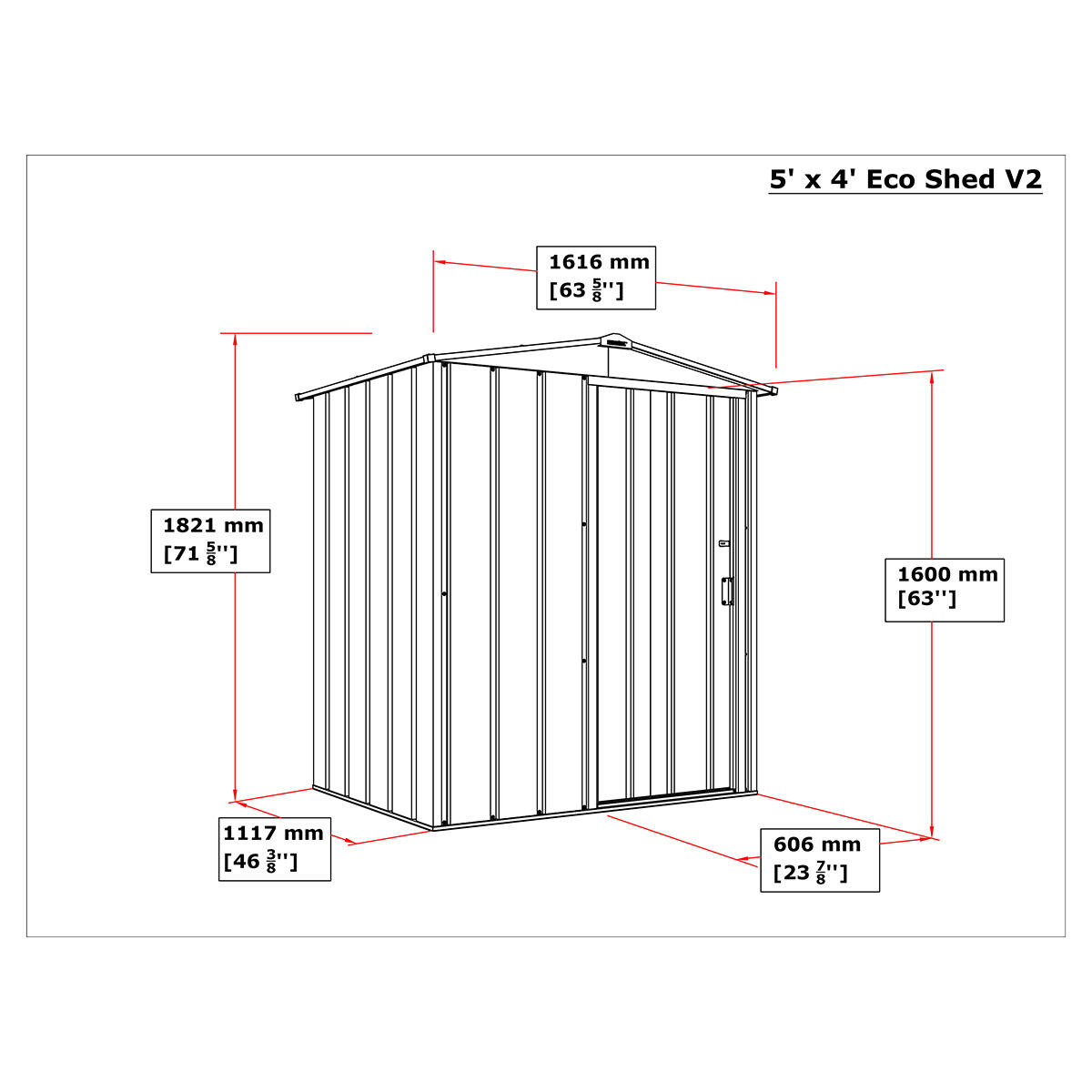 Caseta jardín Eco Elche 5×4 metal gris antracita 4/7