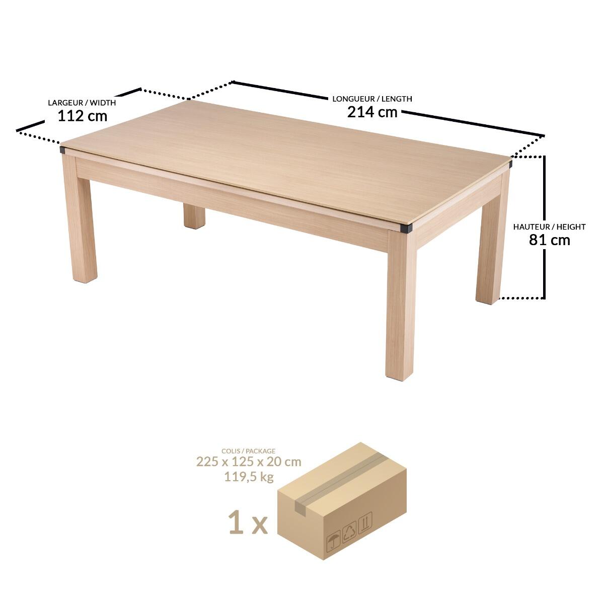 3-in-1 Esstisch mit Billardtisch und Tischtennisplatte 2/5