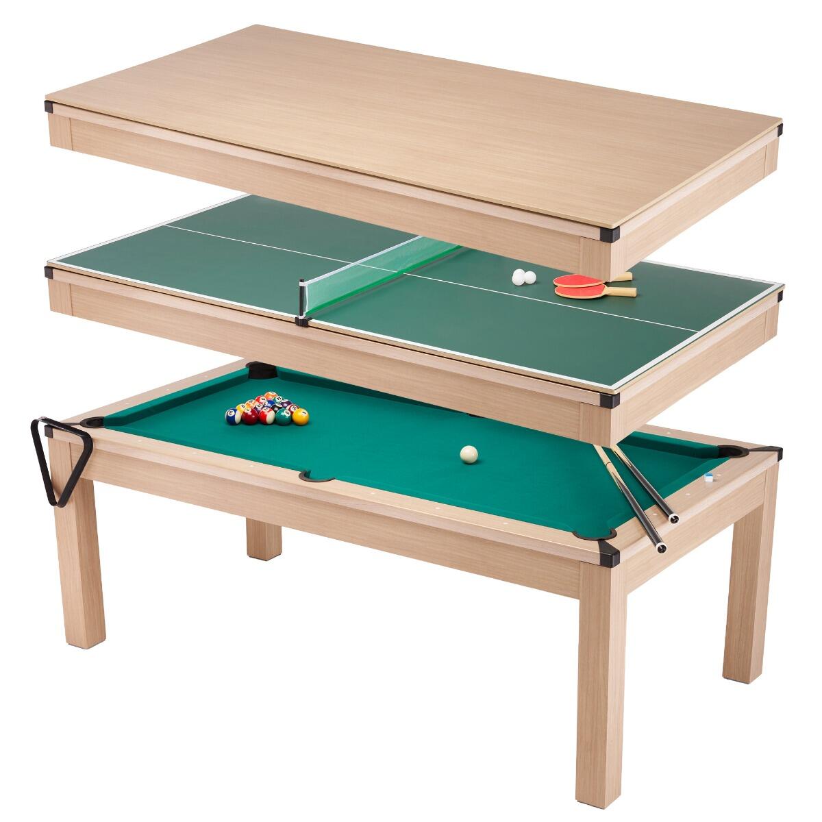 Kangui - Table De Salle À Manger 3 En 1 Avec Billard Et Ping Pong - Billard - No Size - Decathlon