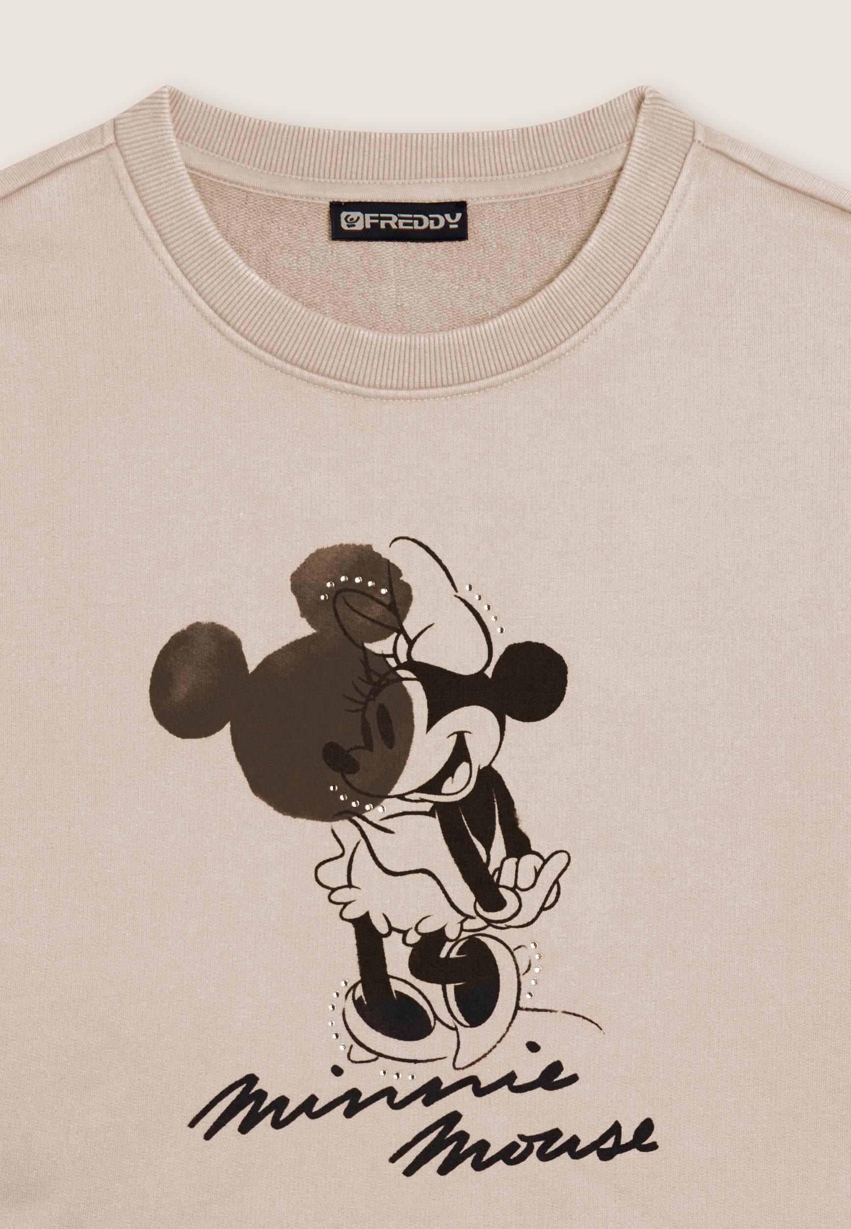 Felpa cropped da donna con grafica Disney e taglio a vivo 3/3