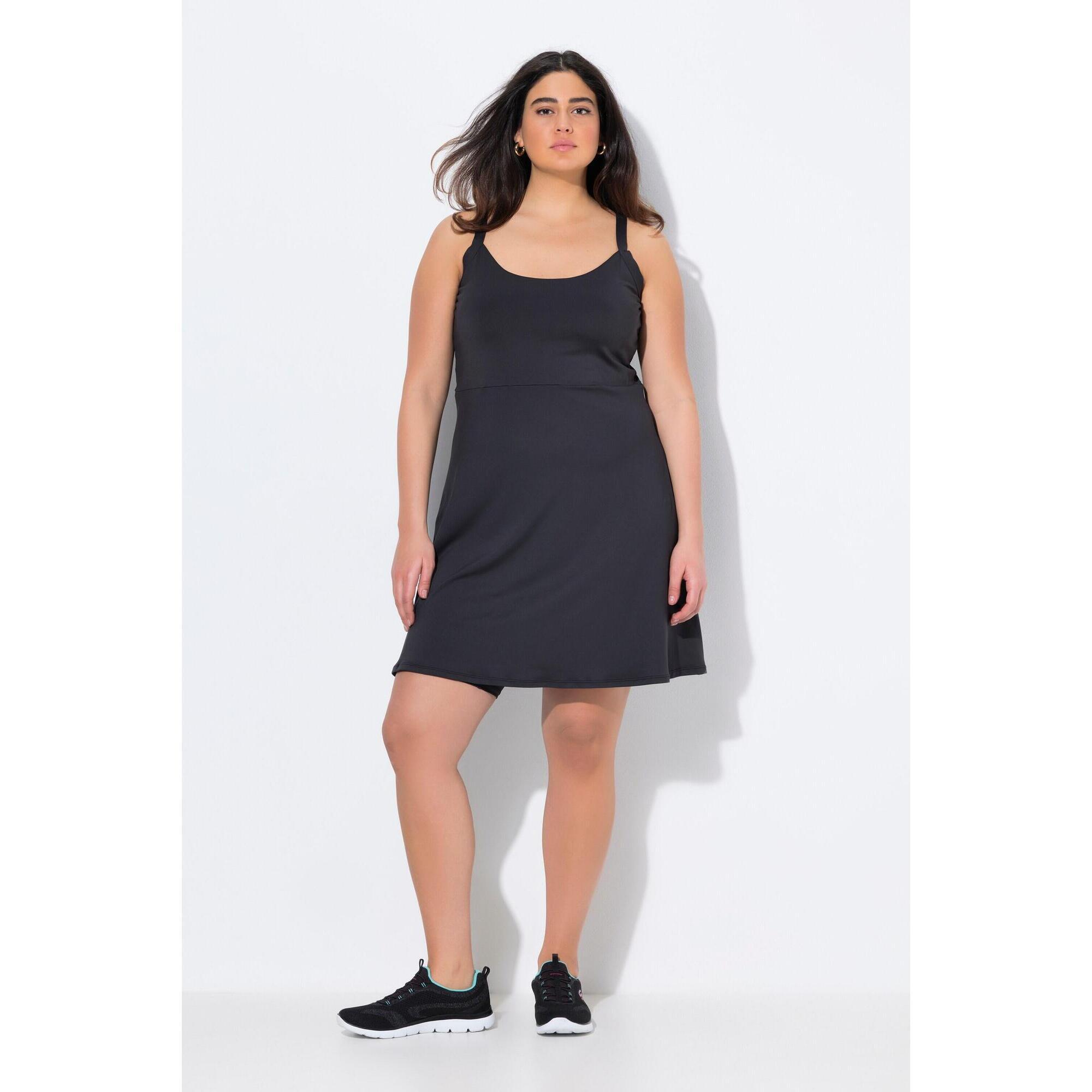 Ulla Popken - Femme Robe De Sport Sans Manches. Short Intégré Et Col Rond. Matière Recyclée - Robe - Noir - 56 - Decathlon