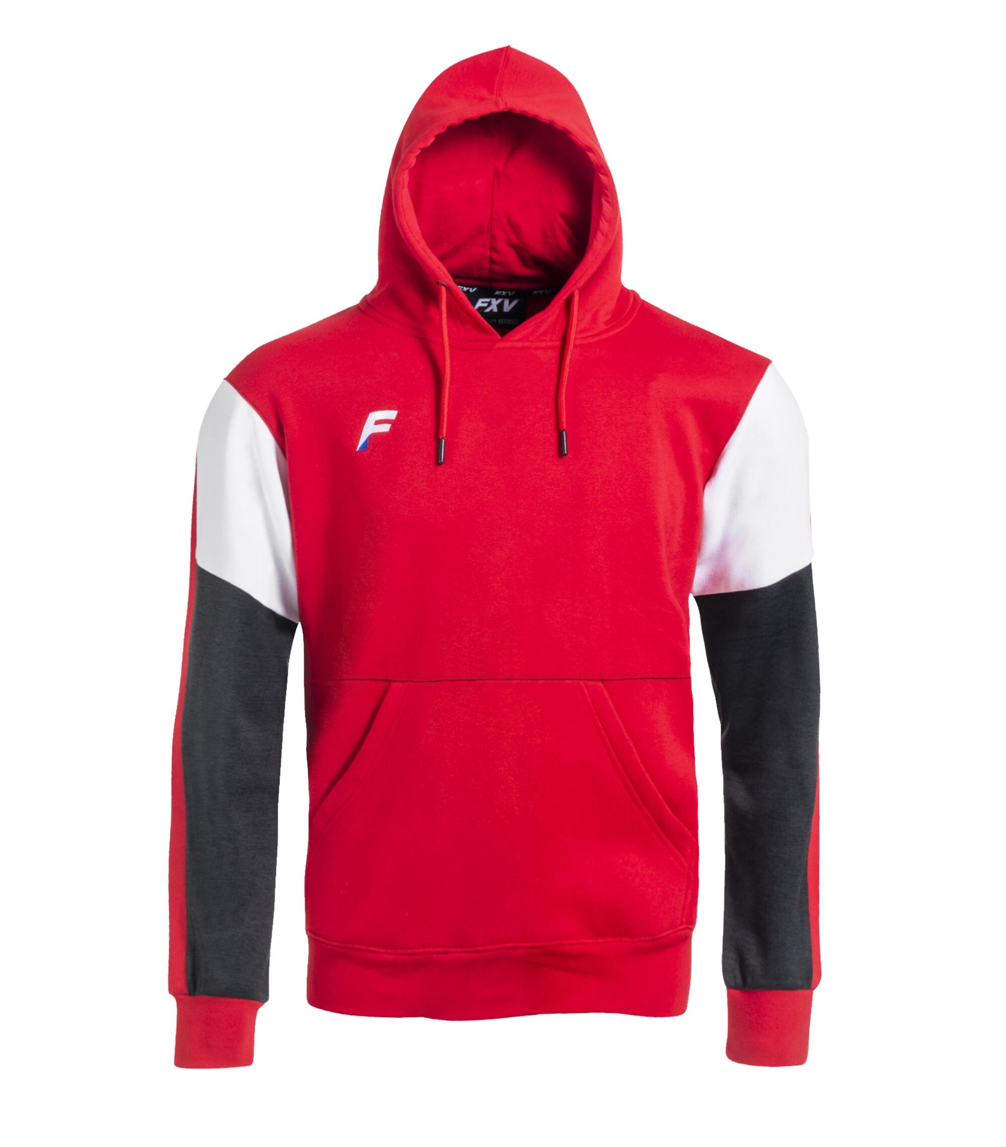 SWEAT CAPUCHE DE RUGBY CHISTERA Force XV rouge-noir 1/1