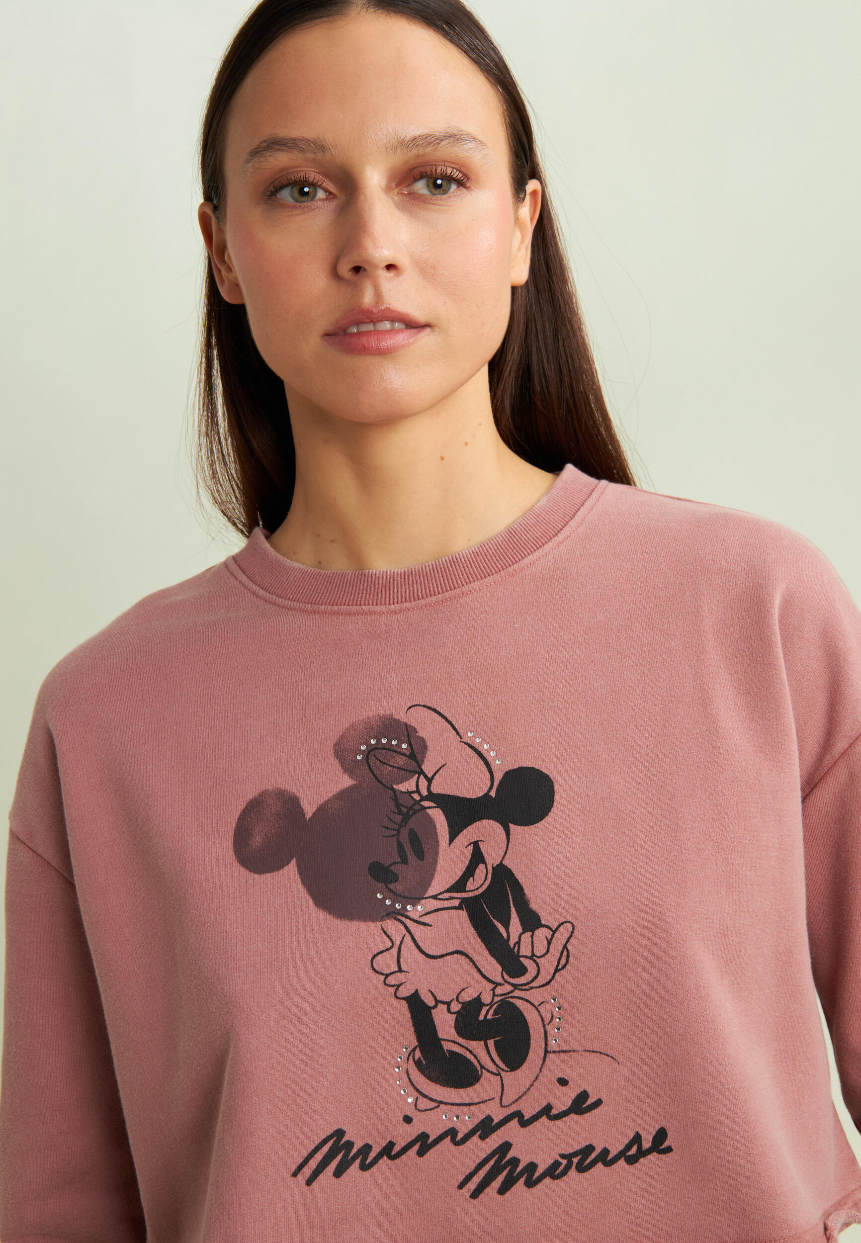 Felpa cropped da donna con grafica Disney e taglio a vivo 4/4