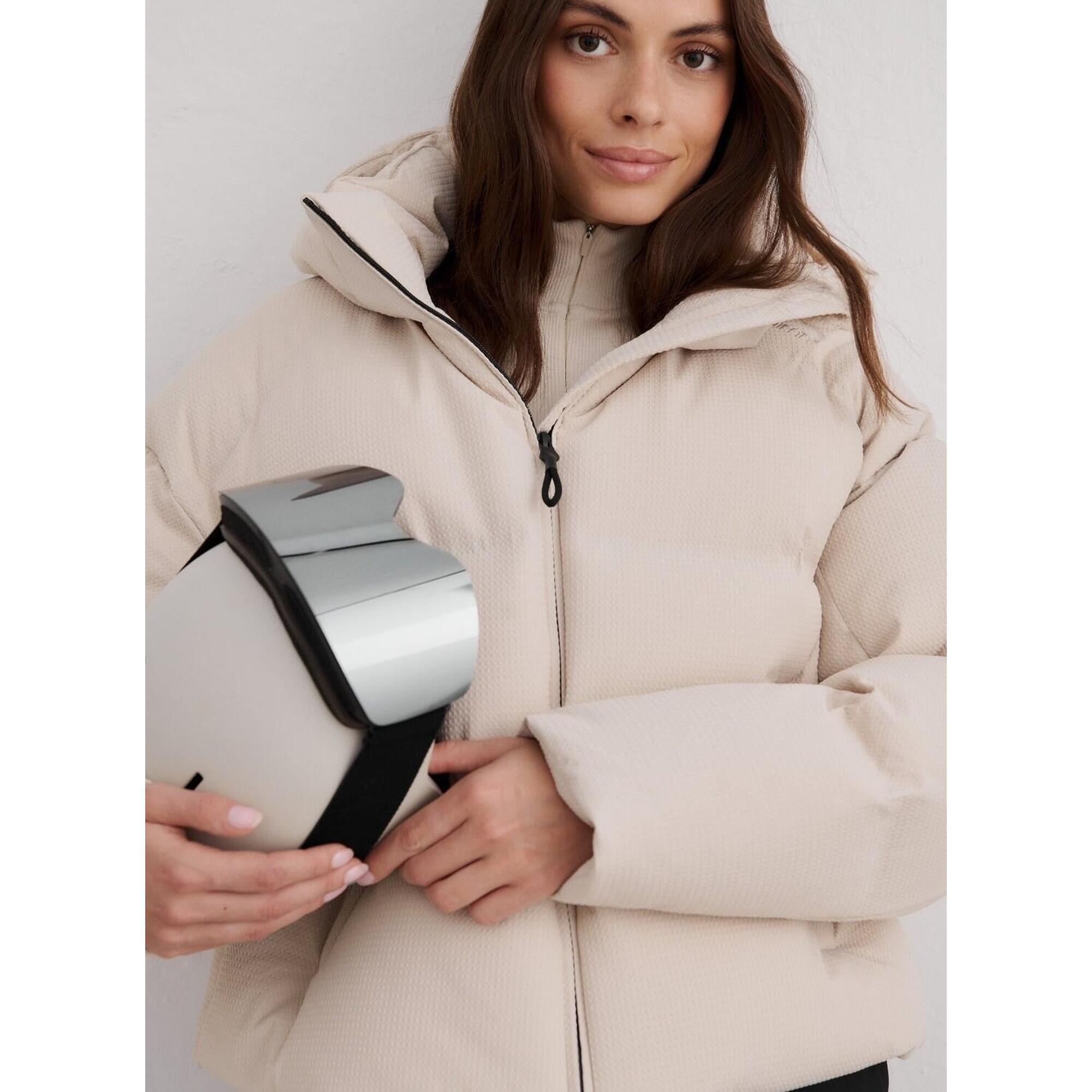 Aim'n - Femme Doudoune Imperméable Respirante Avec Capuche Amovible Crème - Doudoune Duvet - Blanc - Decathlon