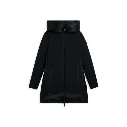 Doudoune pour femmes longue, mate et brillante, avec capuche