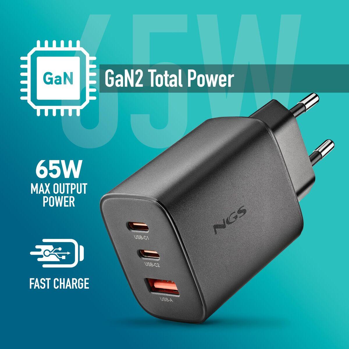 Chargeur d'ordinateur portable NGS ERA65WBLACK Prise EU 3/4