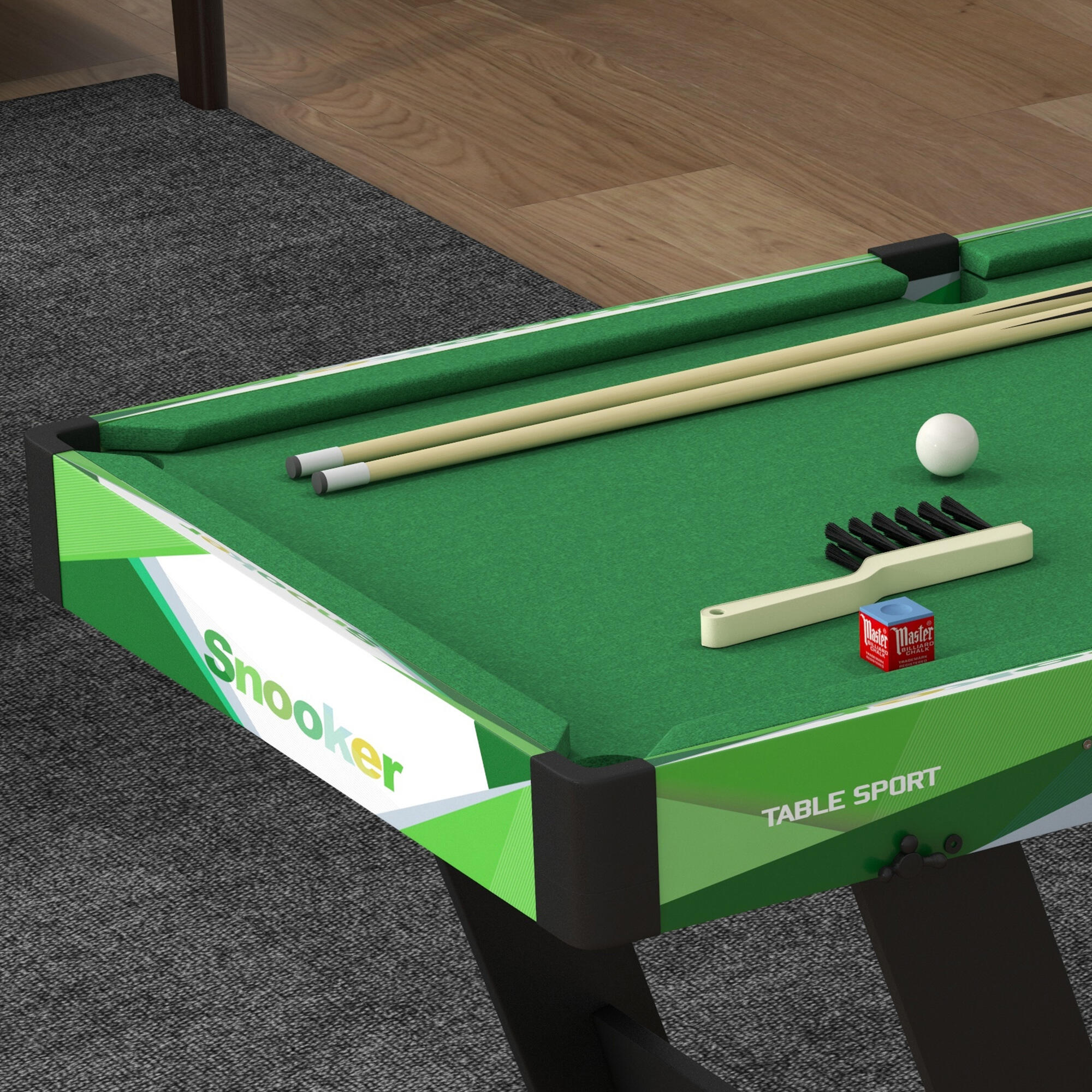 SPORTNOW Tavolo Biliardo Pieghevole con Accessori Adulti e Bambini 104x55.5x68cm 7/8