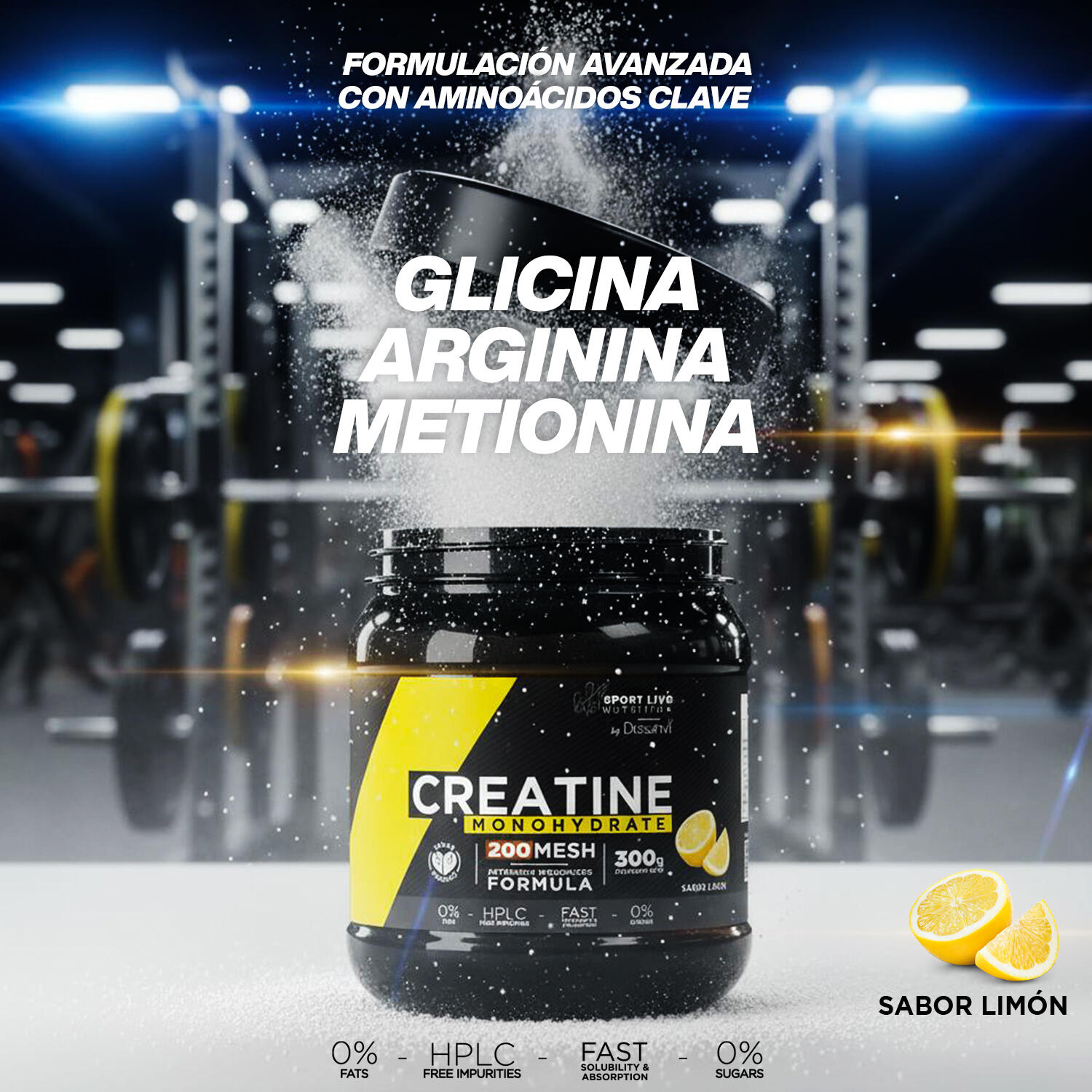 Creatina 200 MESH 300 g Sabor Limón – Sport Live Drasanvi 4/6