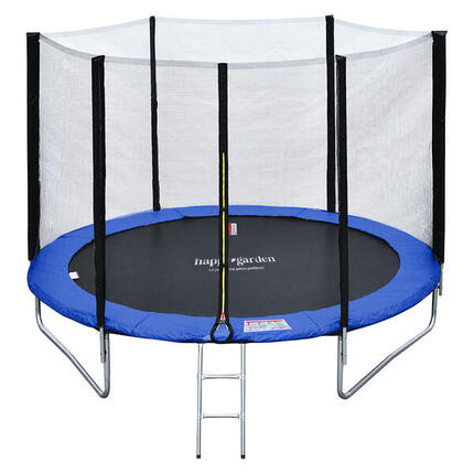 Trampoline 245cm réversible bleu/vert CANBERRA + échelle, bâche et kit d'ancrage