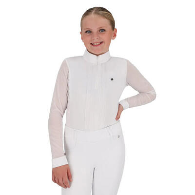 Turnier-Poloshirt Mädchen QHP Sennah