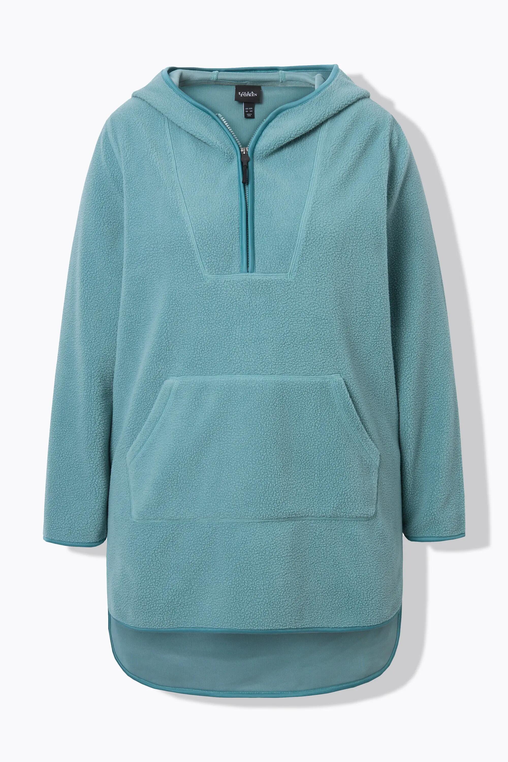 Damen Long-Teddy-Fleecepullover Kapuze Zipper Langarm 13/13