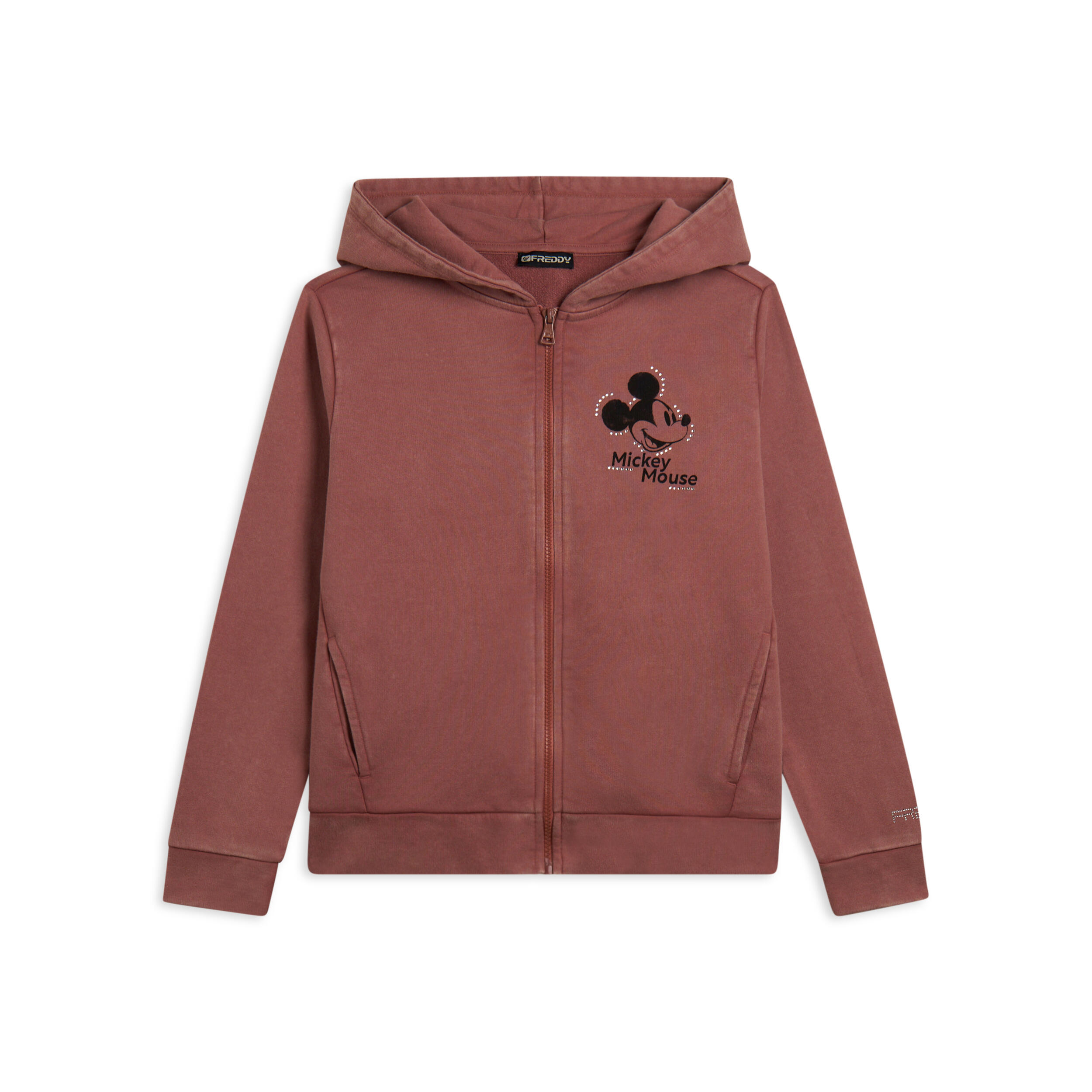 Freddy - Sweat-shirt Zippé À Capuche Pour Femmes Avec Graphique Mickey Mouse - Sweat Zippé - Rose - Decathlon