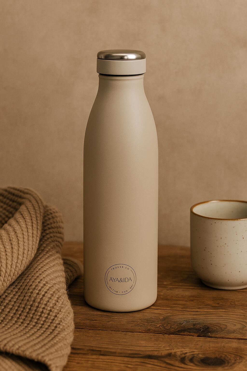 AYA & IDA Bouteille isotherme 750 ml Cream Beige 3/4