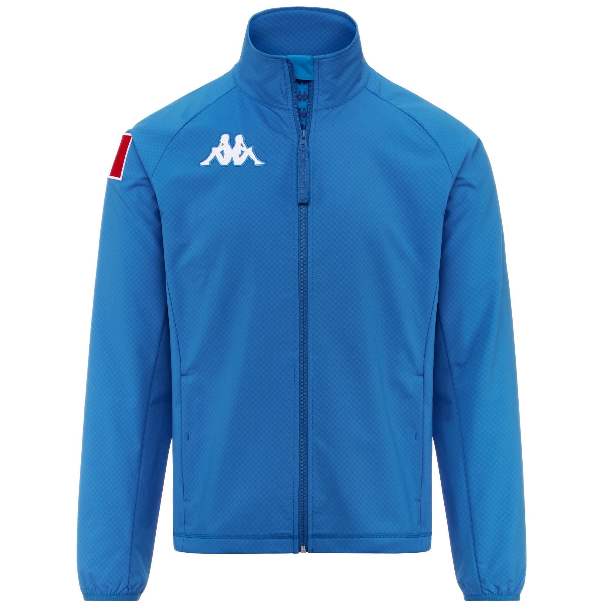 Felpa con zip da uomo in poliestere blu da sci 1/3