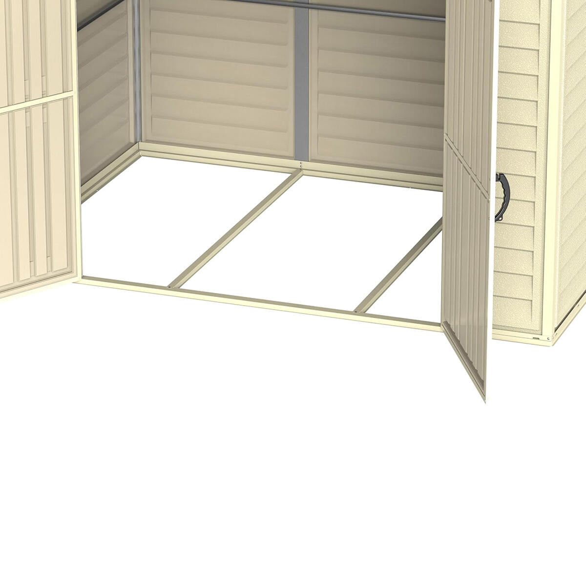 Caseta jardín DuraMate 8×6 PVC marfil 3/3