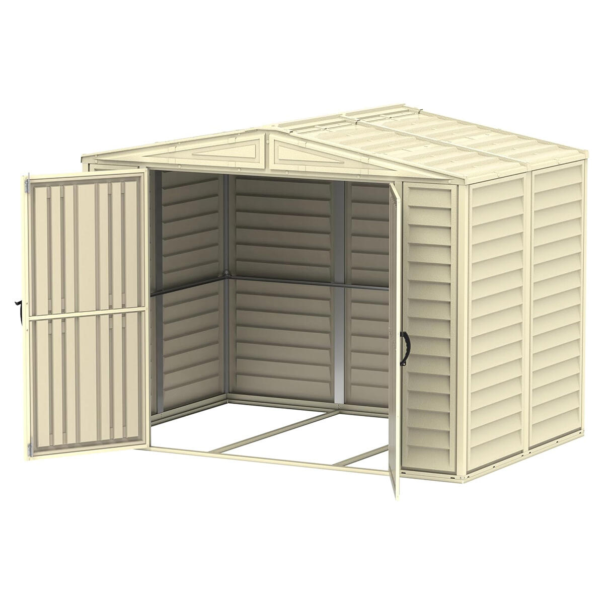 Caseta jardín DuraMate 8×6 PVC marfil 2/3
