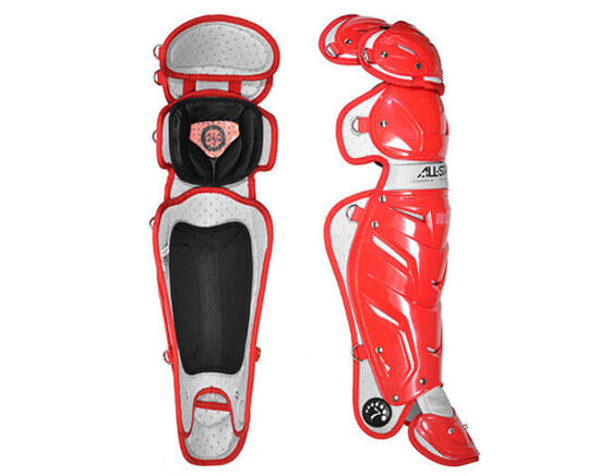 All Star LG30WPRO Leg Guards Adult | 16,5¨ Inch Color Scarlet Baseball/Softball