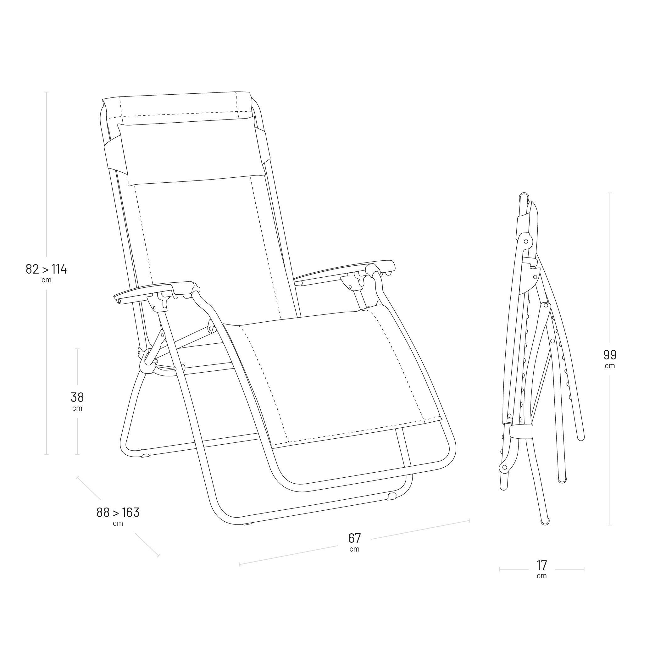 Seconde vie Fauteuil long de camping, Lafuma Relax Skyline 4/5