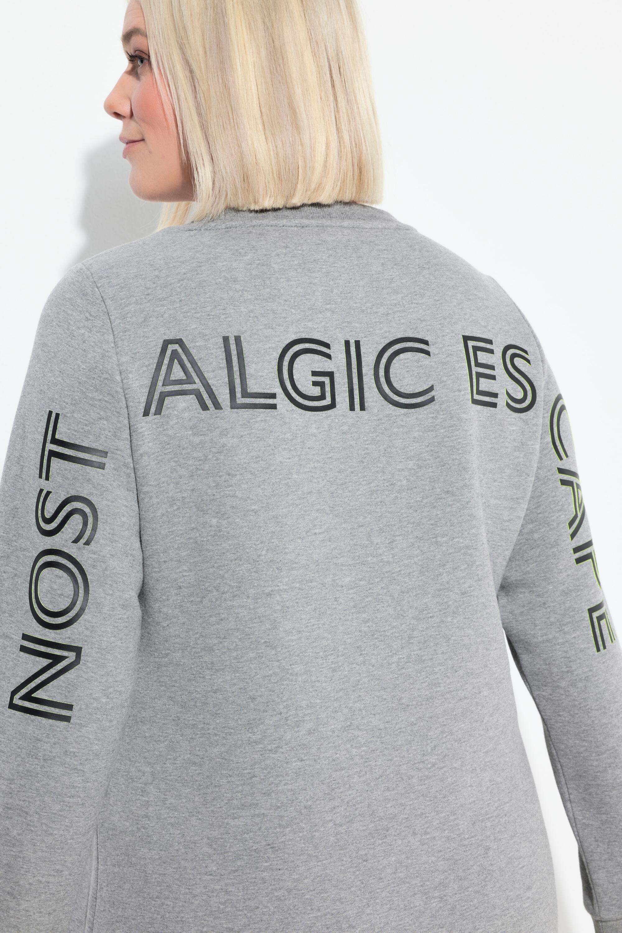 Femme Pull long à col rond et manches longues message imprimé 4/6