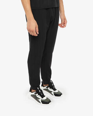 Zwarte synthetische fitnessbroek voor heren