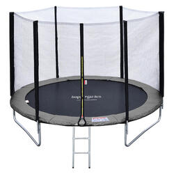 Trampoline 245cm réversible gris/rose CANBERRA + échelle, bâche et kit d'ancrage