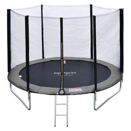 Trampoline 245cm réversible gris/rose CANBERRA + échelle, bâche et kit d'ancrage