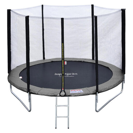 Trampoline 245cm réversible gris/rose CANBERRA + échelle, bâche et kit d'ancrage