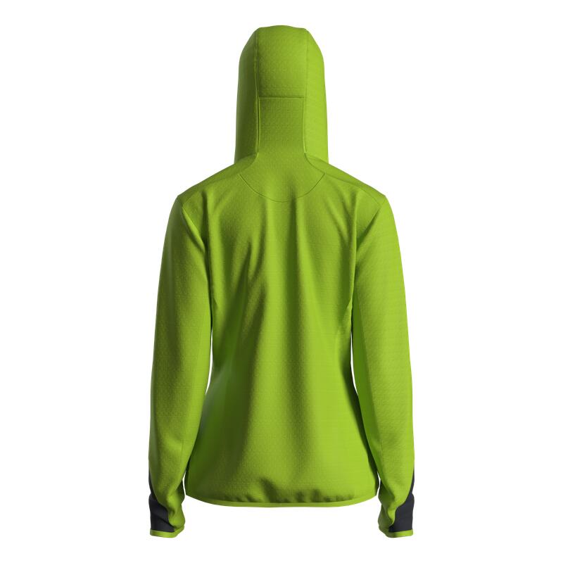 Great Escapes Cosmique lady long zip fleece jacket lime green 2/3