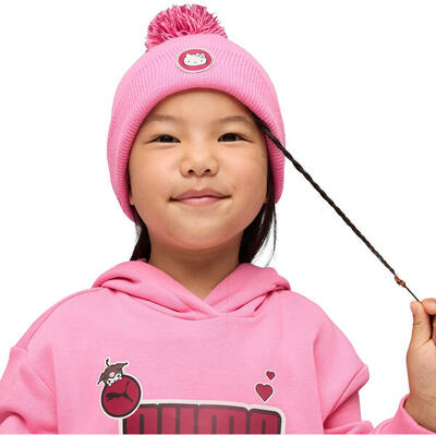 Hut Puma X Hkfr Mid Crown Pom Beanie Jr Pos, Rosa, Kinder