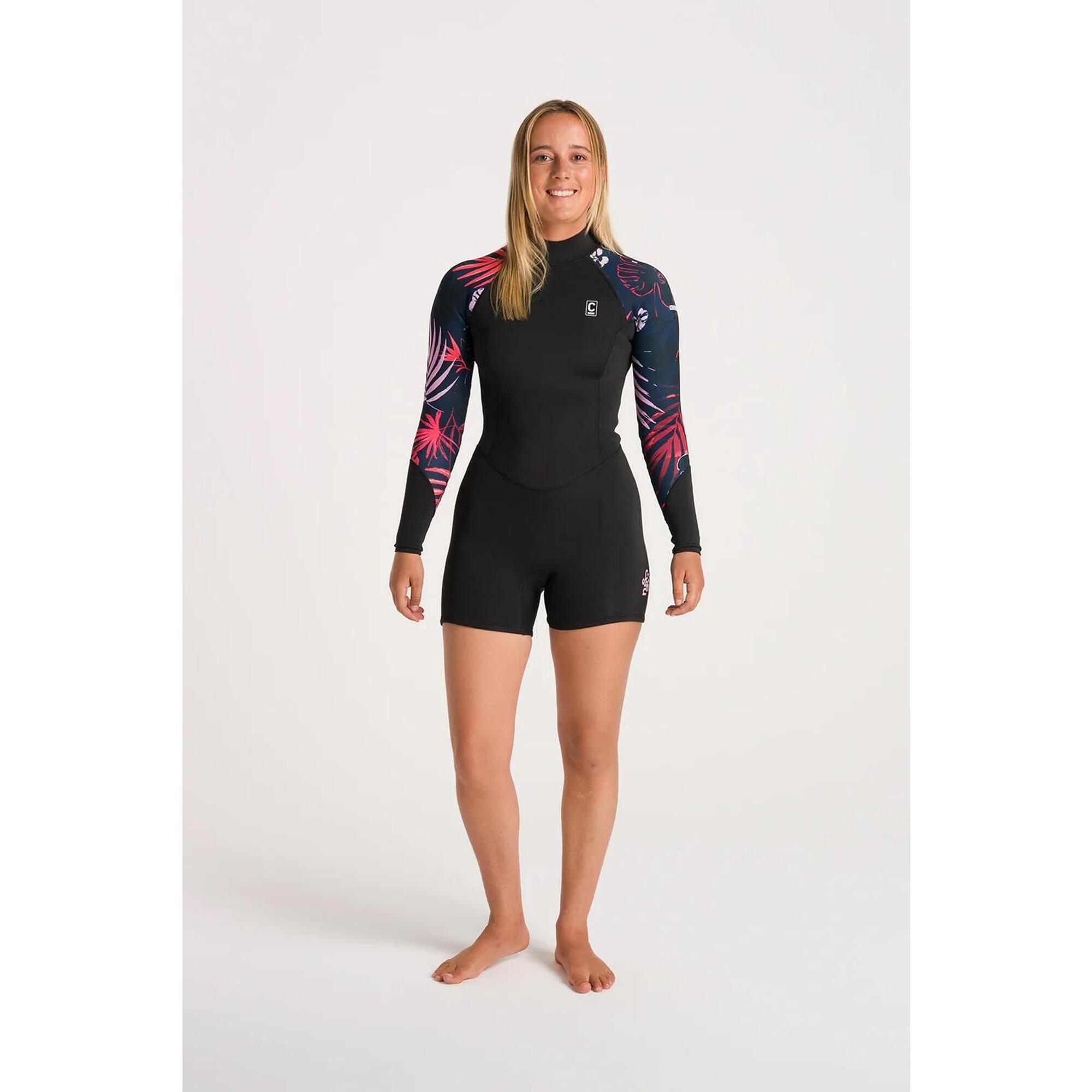 Cskins - Combinaison Femme C-skins Nuwave Solace 2/2mm Shorti Manches Longues Front Zip - Combinaison Shorty - Noir - 40 M - Decathlon