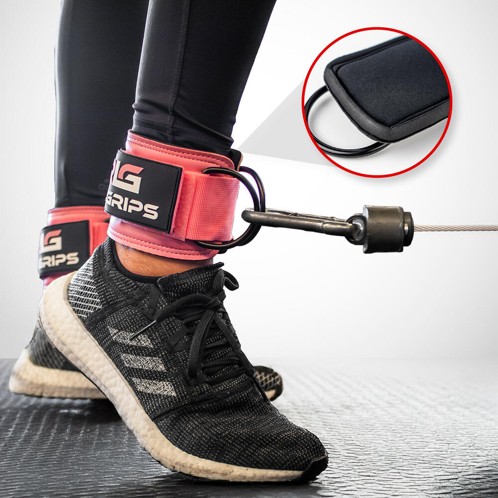 Pack Proteção Barra Hip Thrust Agachamentos + 2 Tornozeleiras Polia Glúteo Rosa 6/9