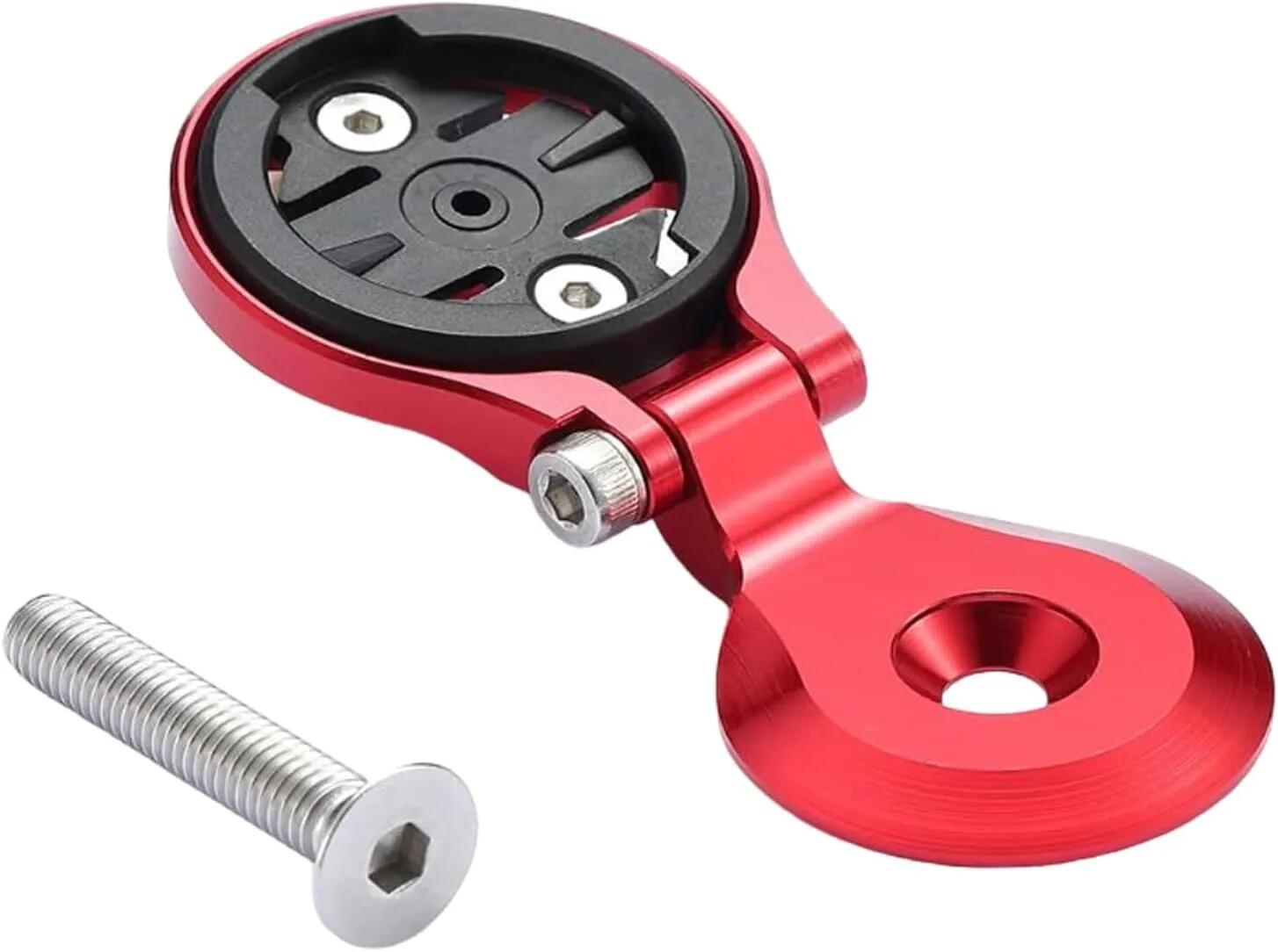 Uchwyt licznika rowerowego CNC czerwony – Garmin Wahoo Bryton 3/4