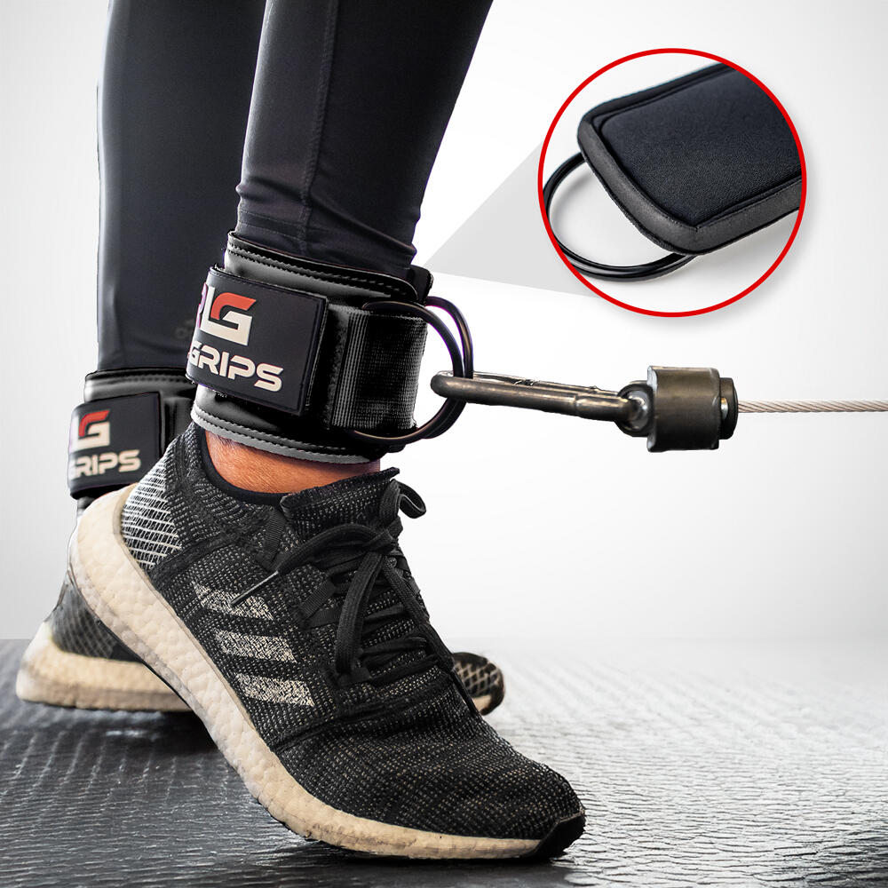 Pack Protector Barra Hip Thrust Sentadillas + 2 Tobilleras Polea Gym Negro 6/9