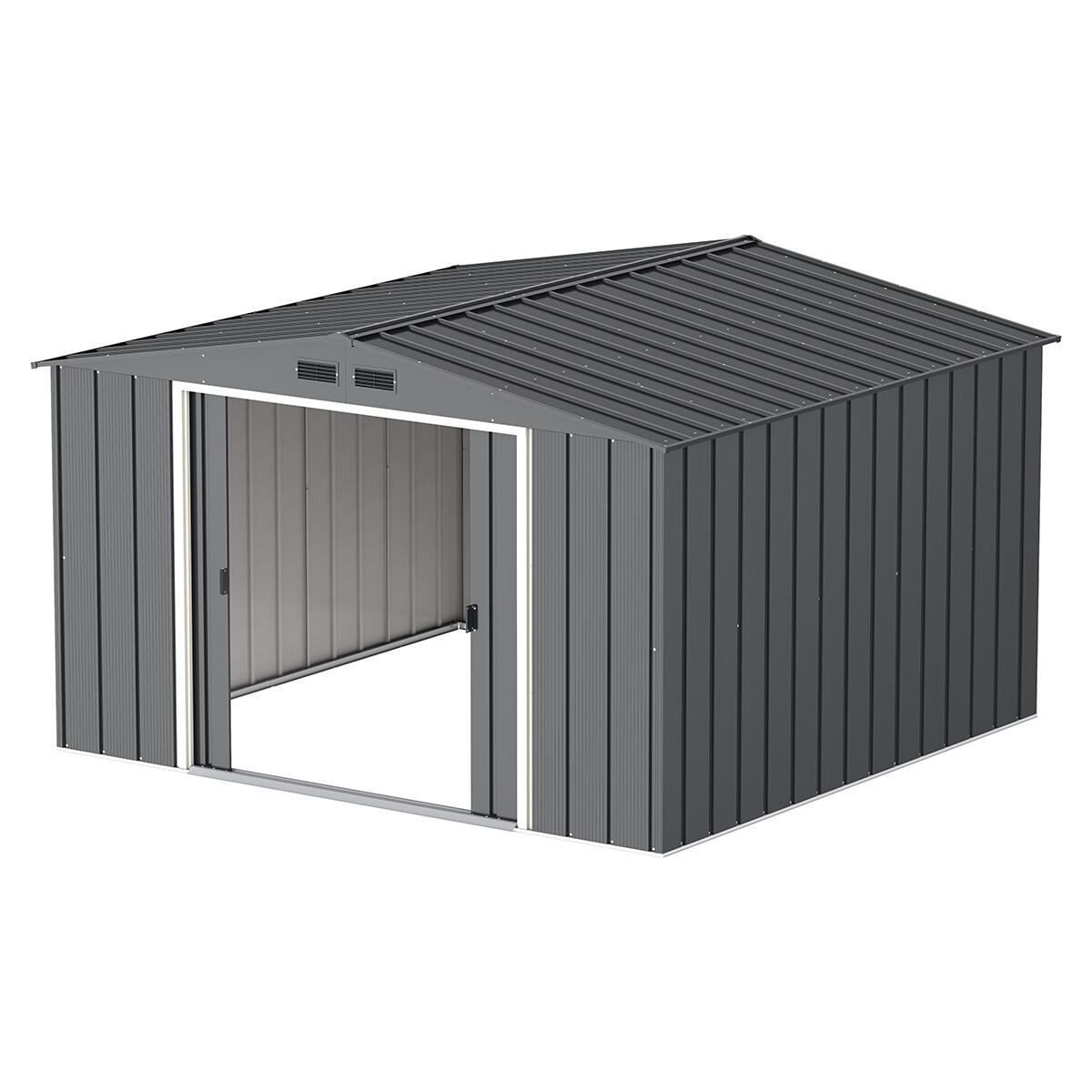 Caseta jardín Eco Jávea 10×10 metal gris antracita 3/7