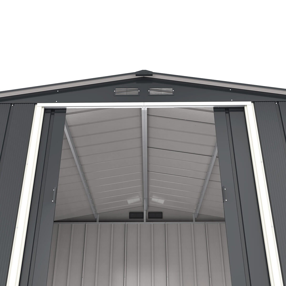 Caseta jardín Eco Jávea 10×10 metal gris antracita 7/7