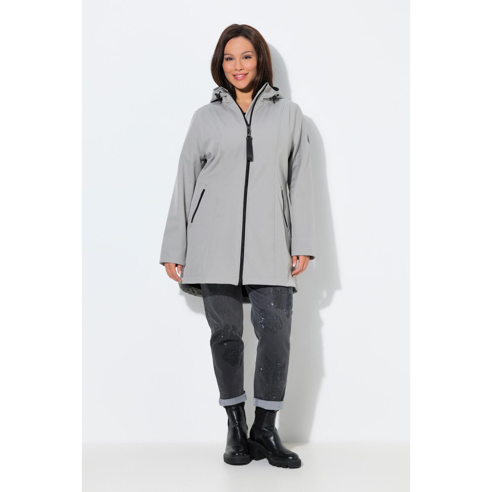 Ulla Popken - Femme Veste Softshell Hyprar Déperlante Doublure En Polaire - Softshell - Gris - Decathlon