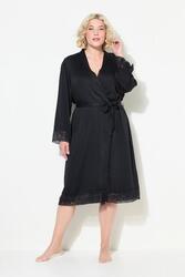 Femme Robe de chambre dentelle ceinture à nouer et manches longues