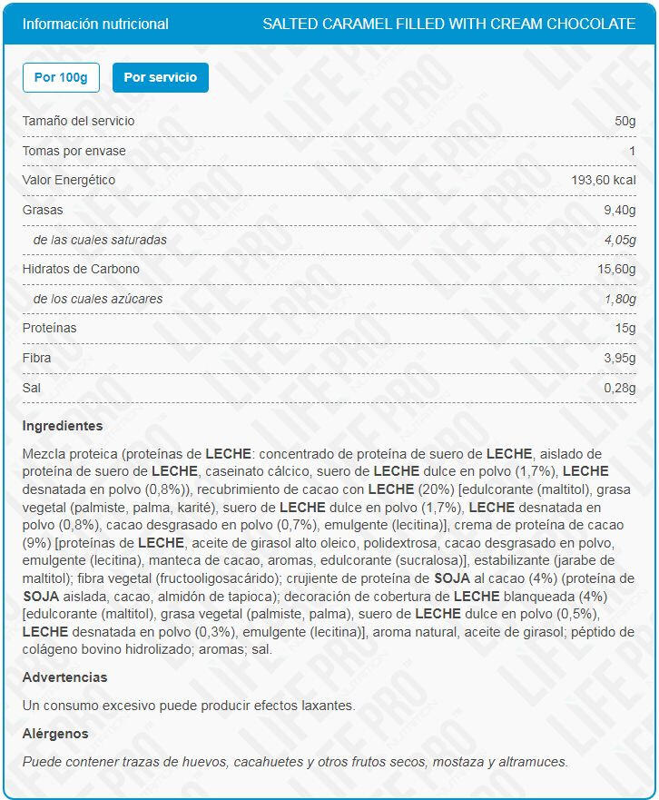 Barrita Legend Bar 30% Protein - 50g Caramelo Salado LifePRO 2/3